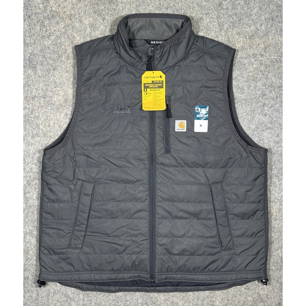 Carhartt Rain Defender Lightweight Insulated Vest Men’s XL Gray Relaxed Fit READ